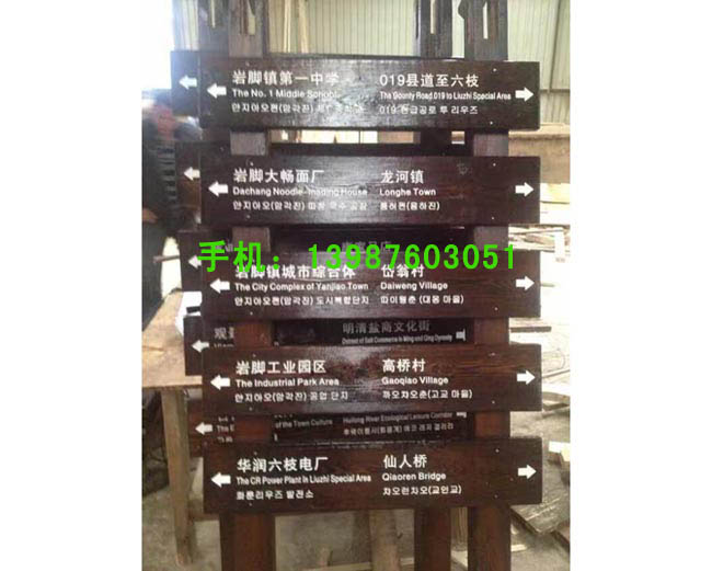 防腐木指示牌